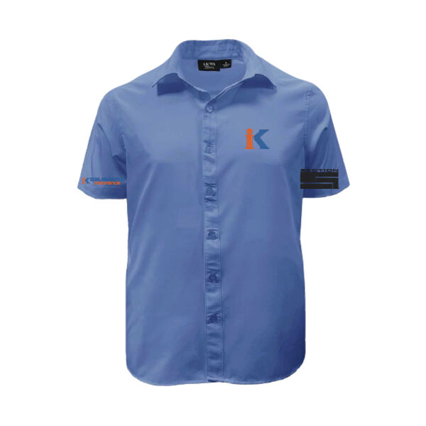 Men's Chambray Short Sleeve Dress Shirt Thumbnail